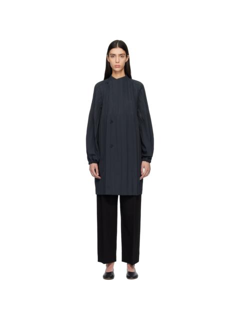 Pleats Please Issey Miyake Gray Smooth Coat