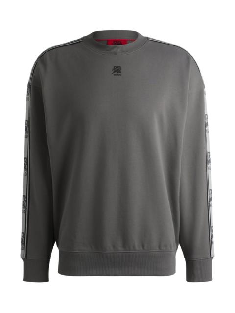 HUGO HUGO X RB COTTON-TERRY SWEATSHIRT WITH BRANDED TAPE