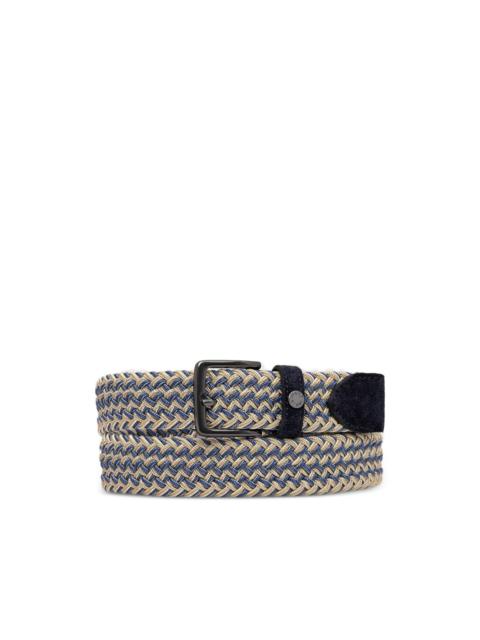 Paul & Shark braided suede-trim belt