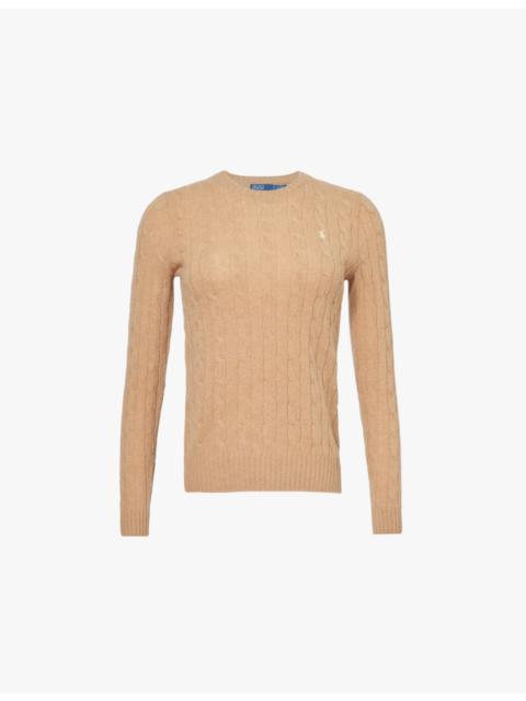 Polo Ralph Lauren Logo-embroidered cable-knit wool and cashmere jumper