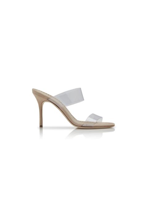 Manolo Blahnik Clear ECO PVC Open Toe Mules