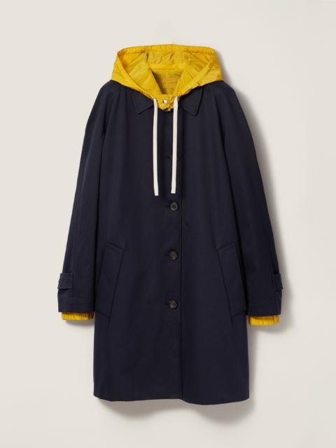 Miu Miu Single-breasted chino and technical pongé coat