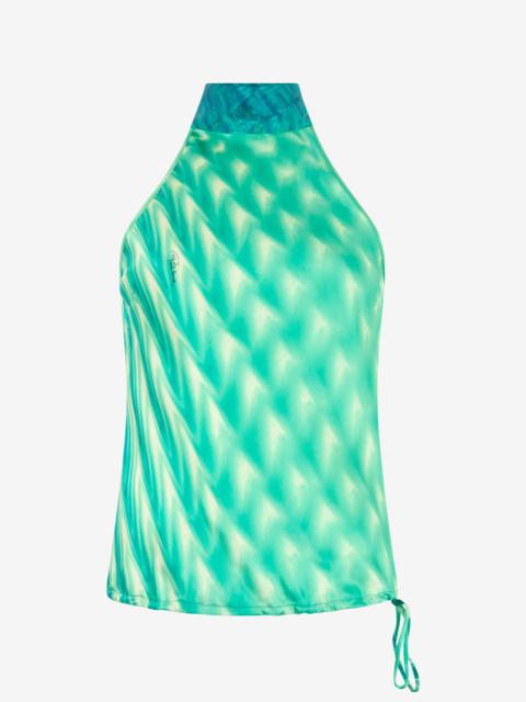 Roberto Cavalli Silk Optical Glass-Print Top