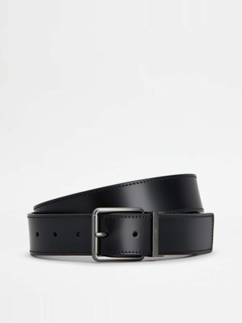 Tod's REVERSIBLE BELT IN LEATHER - BLACK, BROWN