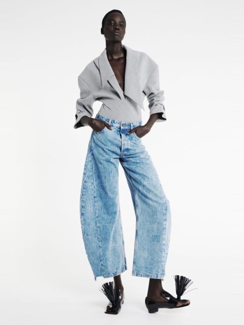 A.W.A.K.E. MODE ACID WASH DENIM SIDE INSERT JEANS INDIGO ACID WASH