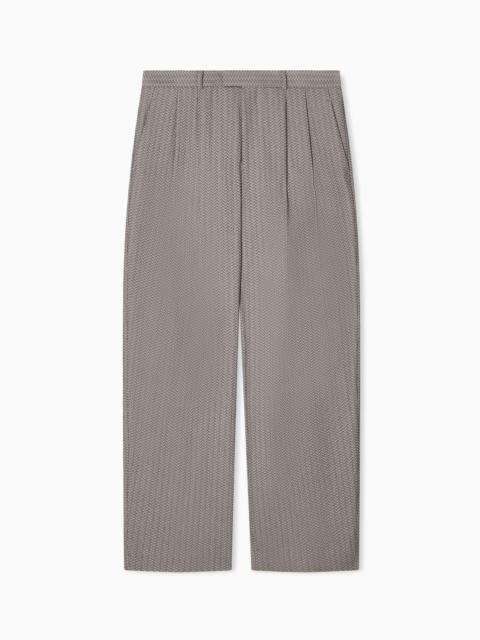 EMPORIO ARMANI TROUSERS IN 3D-EFFECT MICRO-PATTERN FABRIC