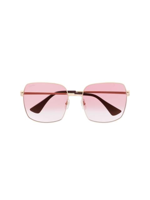 Cartier logo-engraved square-frame sunglasses