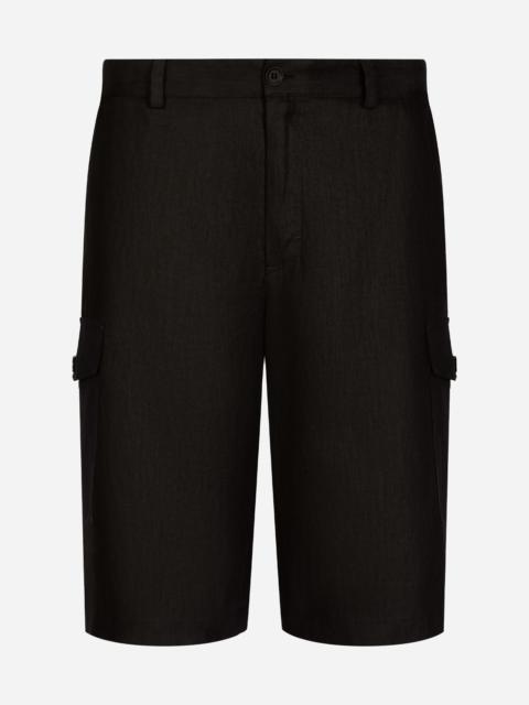 Dolce & Gabbana Linen cargo shorts with tag