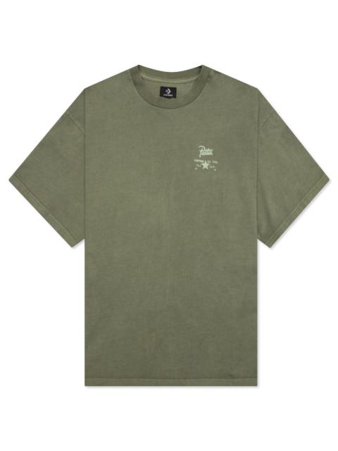 CONVERSE X PATTA FOUR-LEAF CLOVER SHORT SLEEVE T-SHIRT  - BURNT OLIVE