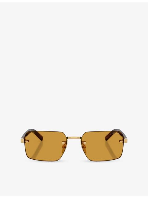 Prada PR D55S Square-Frame Metal Sunglasses