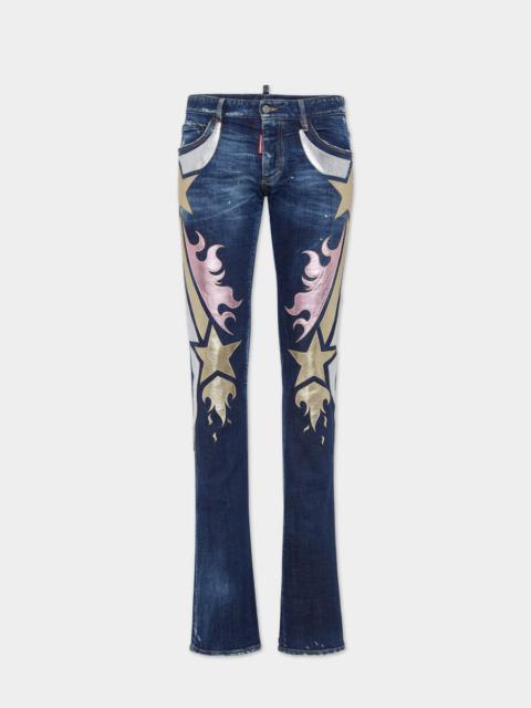 DSQUARED2 WRESTLERMANIA WASH SHARPEI FLARED BOOTCUT JEANS