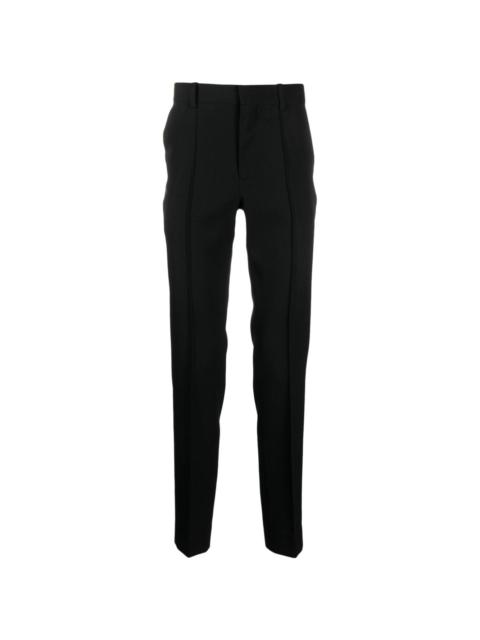 slim-cut wool trousers