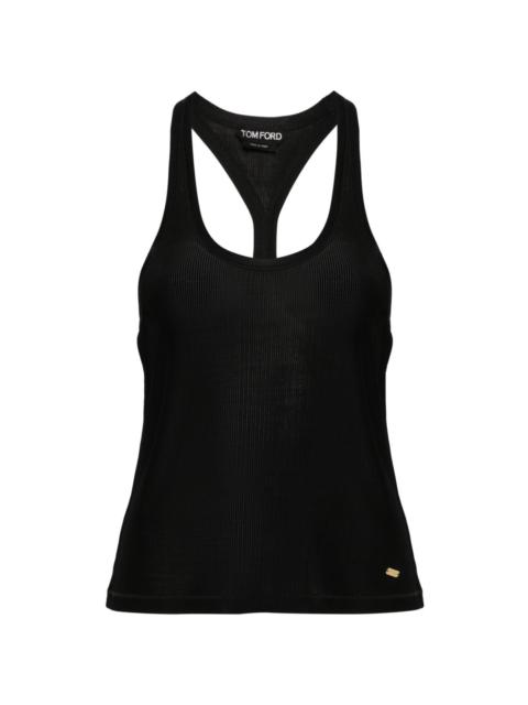 ribbed-knit racerback top
