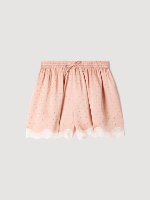 Sandro RHINESTONE SHORTS WITH LACE