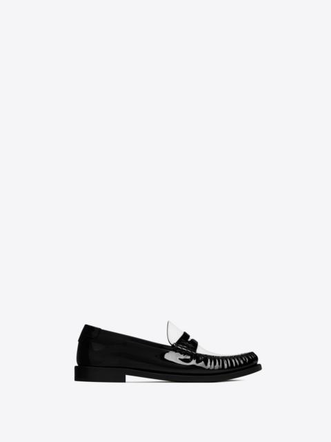 SAINT LAURENT le loafer monogram penny slippers in patent leather