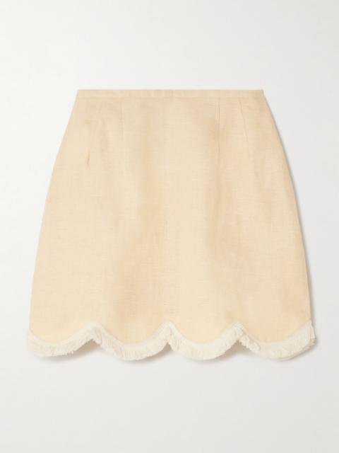 POSSE Essie Fringed Linen Mini Skirt