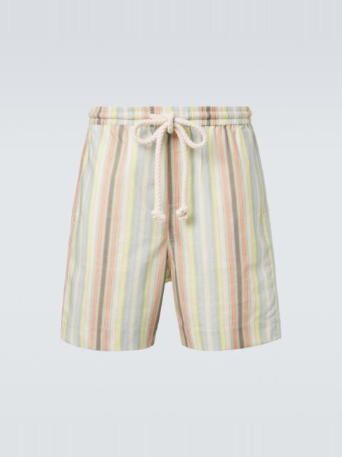 COMMAS Striped hemp and cotton Bermuda shorts