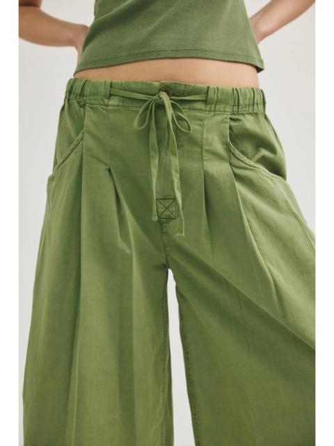 FREE PEOPLE Telluride Wide-Leg Crop Pull-On Solid Pants