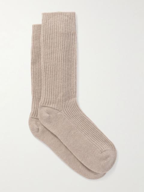 LISA YANG Zera ribbed cashmere socks Beige