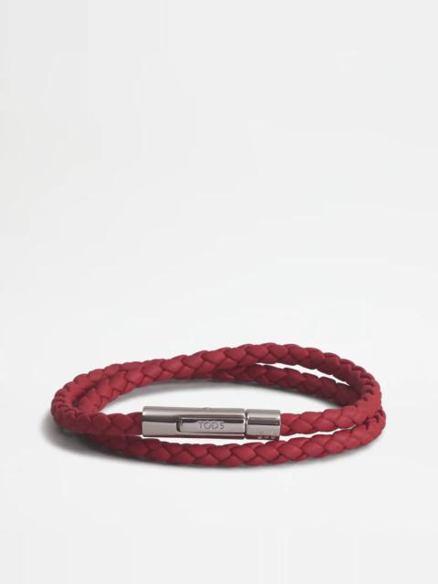 Tod's MYCOLORS BRACELET IN LEATHER - RED