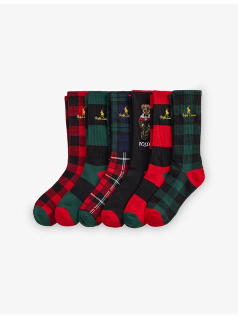 Polo Ralph Lauren Polo Bear Cotton-Blend Crew Socks Pack of Six