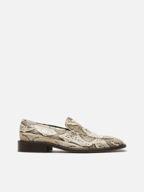 Acne Studios Snake‑print leather loafers - Beige