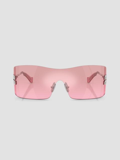 Miu Miu Women's B53S Rectangular Shield Sunglasses - Pink