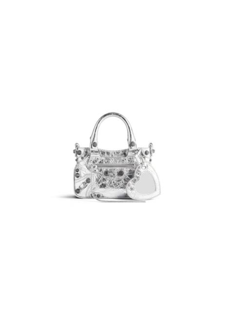 BALENCIAGA Women's Neo Cagole Mini Tote Bag Metallized in Silver