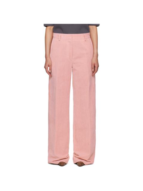 Dries Van Noten Pink Velvet Trousers