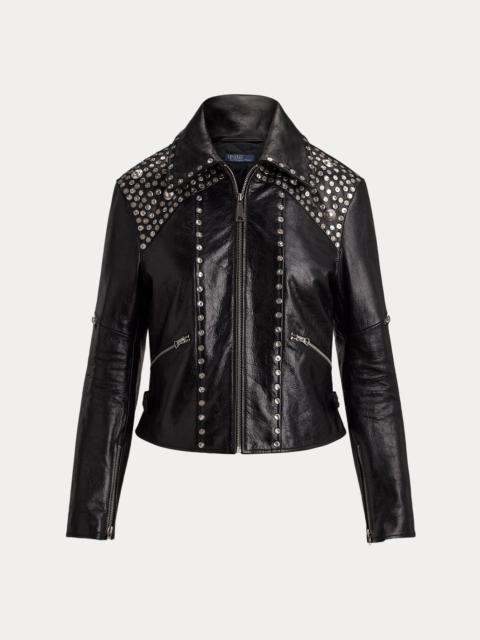 Polo Ralph Lauren Studded Leather Moto Jacket