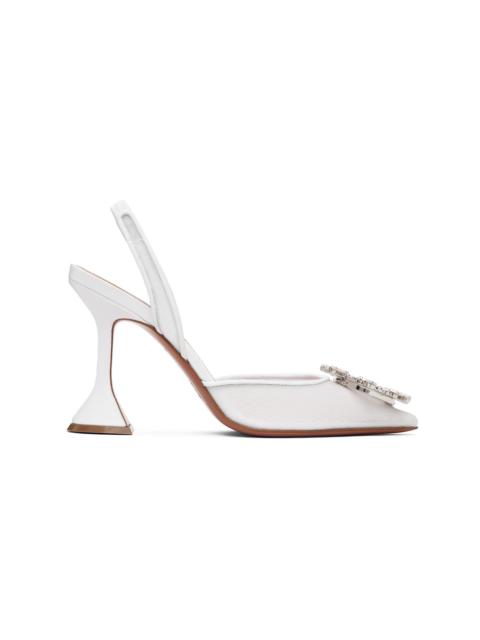 Amina Muaddi White Begum Sling 95 Heels