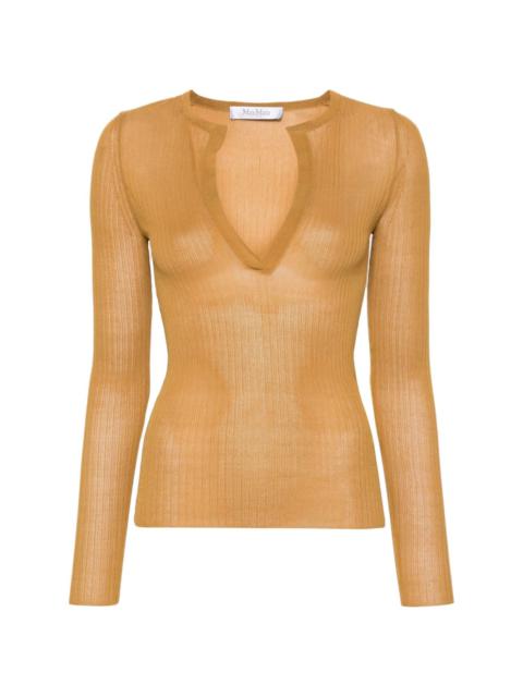 Saggina ribbed silk jumper