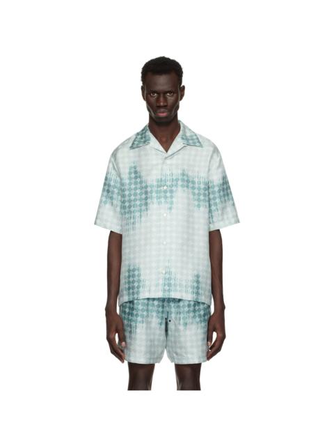 AMIRI Blue 'MA' Quad Bleached Camp Shirt