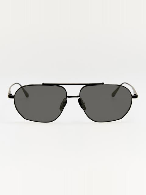 LINDA FARROW Arden Sunglasses in Matt Black Nickel