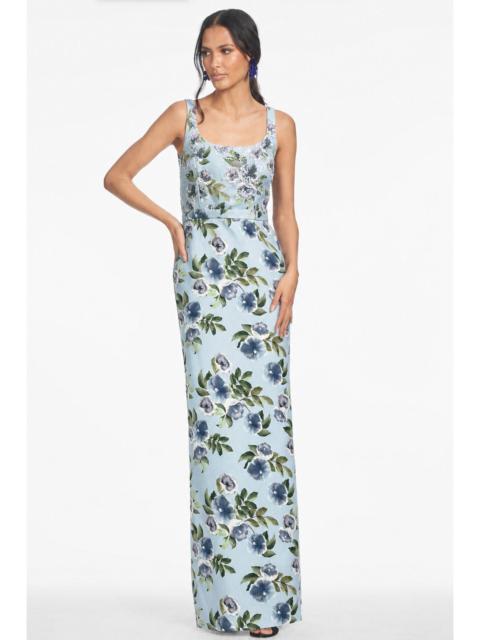 SACHIN & BABI EMBELLISHED LANA GOWN - SKY BLUE MORNING GLORY
