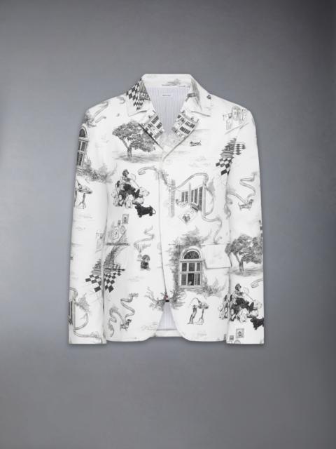 Thom Browne CANVAS HECTOR TOILE CUTAWAY JACKET