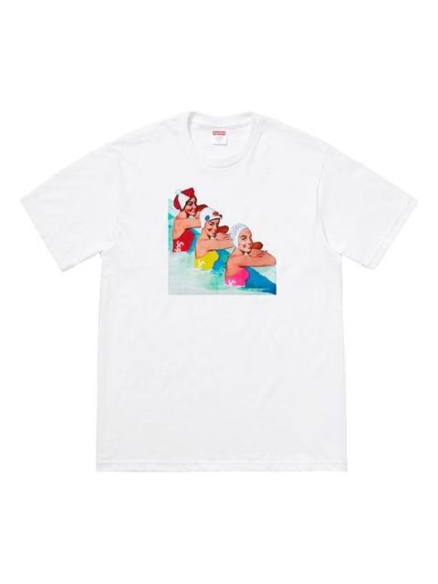 Supreme SS18 Swimmers Tee White Printing Short Sleeve Unisex SUP-SS18-497