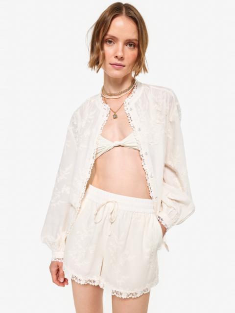 CAMI NYC PALMYRA COTTON BLOUSE MACADAMIA