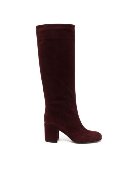 75mm round-toe suede boots