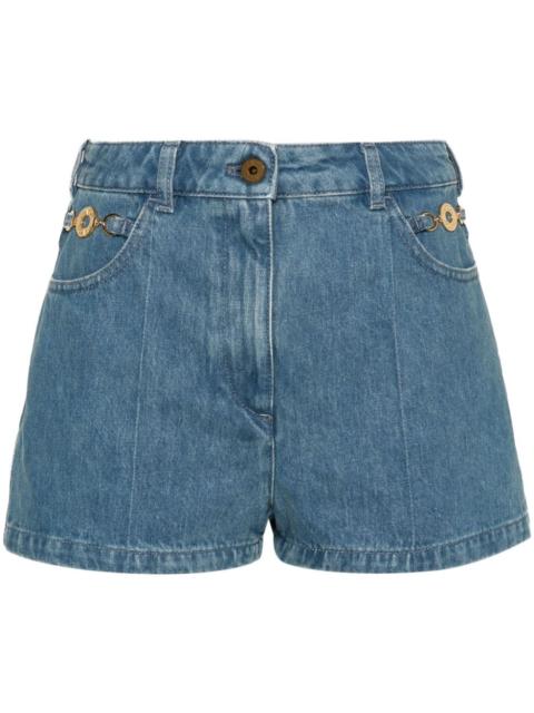 PATOU logo-embroidered denim shorts