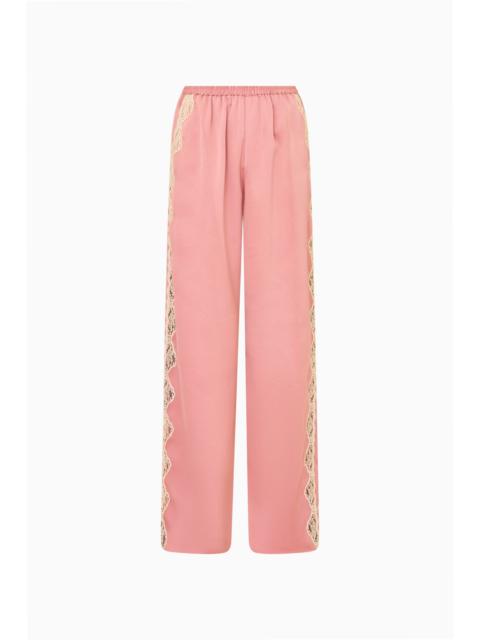 LoveShackFancy Eleska Satin and Lace Pant