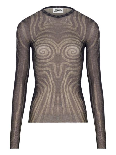 Jean Paul Gaultier Spiral long-sleeves printed T-shirt