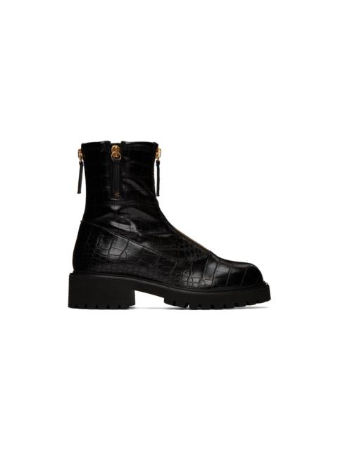 Black GZ Alexa Faux-Leather Ankle Boots