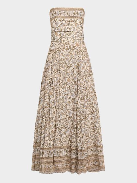 VERONICA BEARD Lana Floral Strapless Maxi Dress