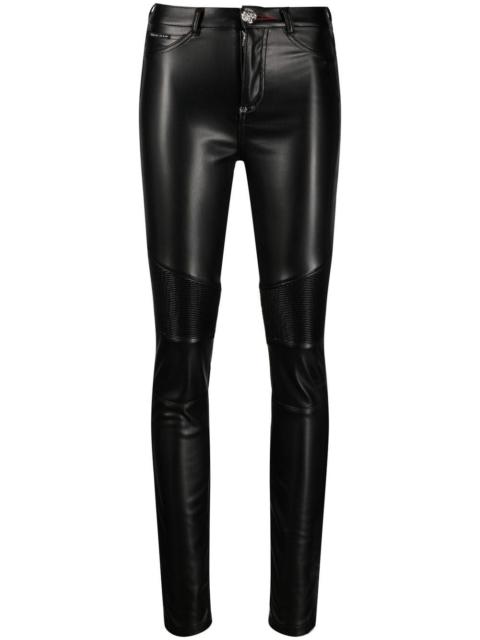 PHILIPP PLEIN ribbed-knee high-waist leggings