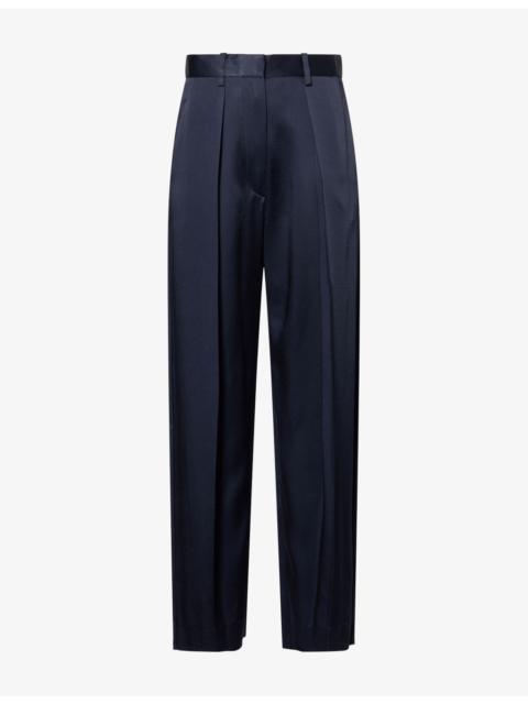 Victoria Beckham Cecilia Crepe-Back Satin Trousers