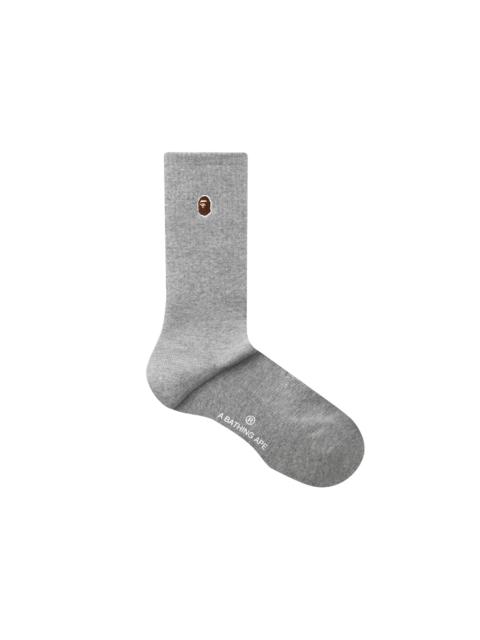 A BATHING APE® BAPE Ape Head One Point Socks 'Grey'