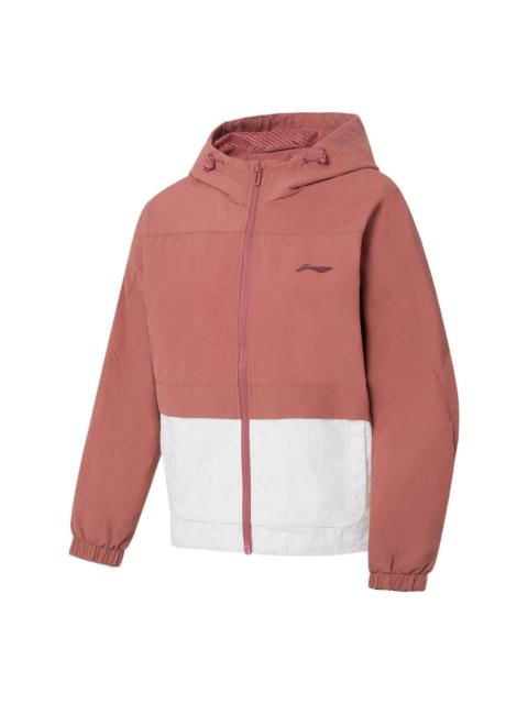 (WMNS) Li-Ning Gym Series Loose Sports Hooded Jacket 'Pink' AFDS010-2