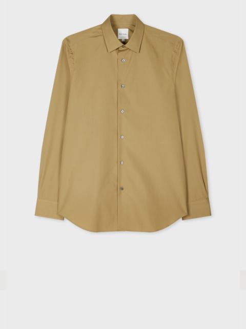 Paul Smith Tailored-Fit Light Khaki Cotton Poplin Shirt