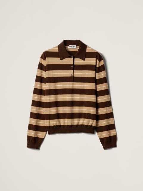 Miu Miu Cotton knit polo shirt